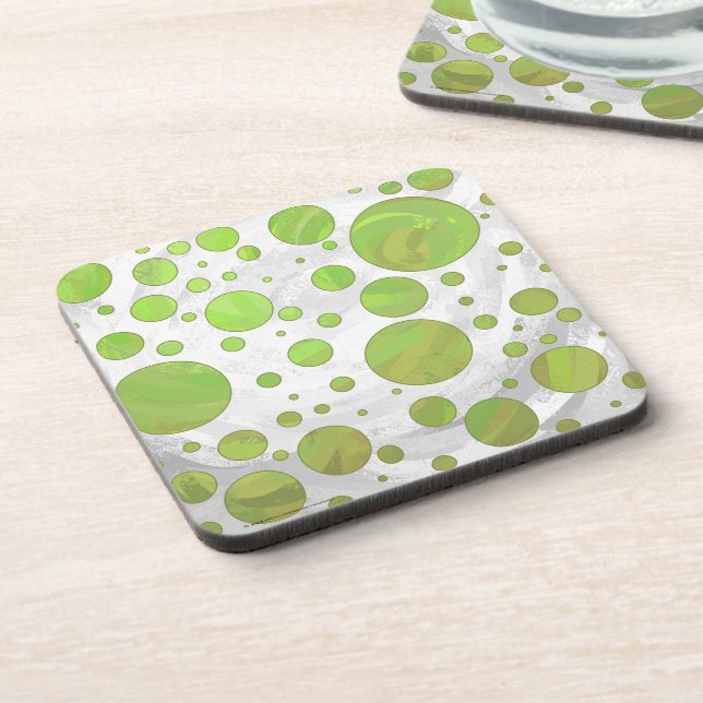 Kiwi Bash Green Polka Dot Coaster (Left Side)
