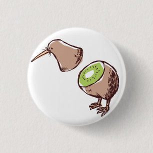 Kiwi bird 1 inch round button