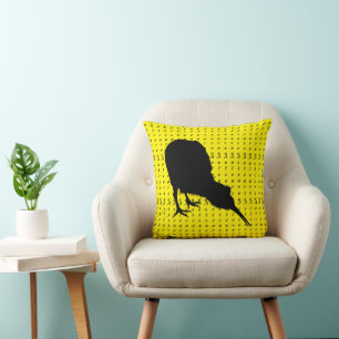 Kiwi Bird & Aotearoa (writing) New Zealand Throw Pillow