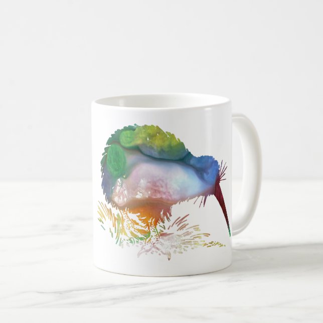 Kiwi Bird Art Coffee Mug (Front Right)
