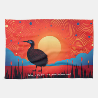 Kiwi Bird at Twilight Kitchen Towel