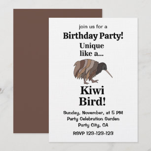 Kiwi Bird Birthday Party Invitation