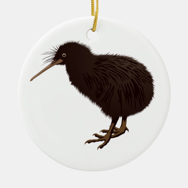 Kiwi Bird Ceramic Ornament (Front)