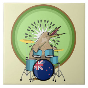 Kiwi Bird Drummer Tile