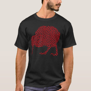 Kiwi Bird Lover Funny Hearts Love Kiwi Bird Valent T-Shirt