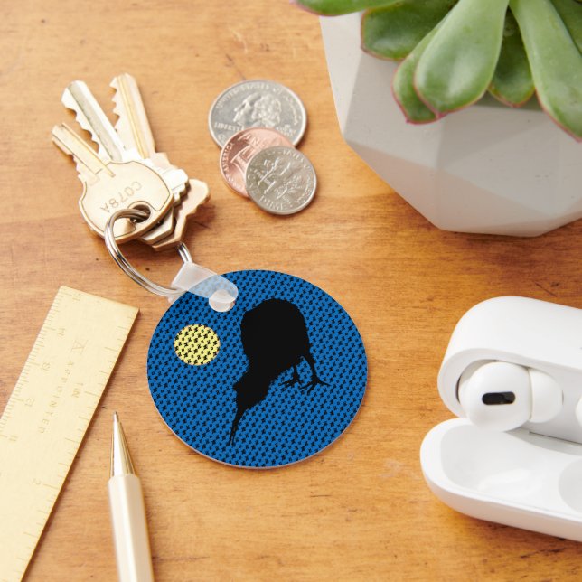 Kiwi Bird, Moon & New Zealand text, Bro / Fashion Keychain (Desk)
