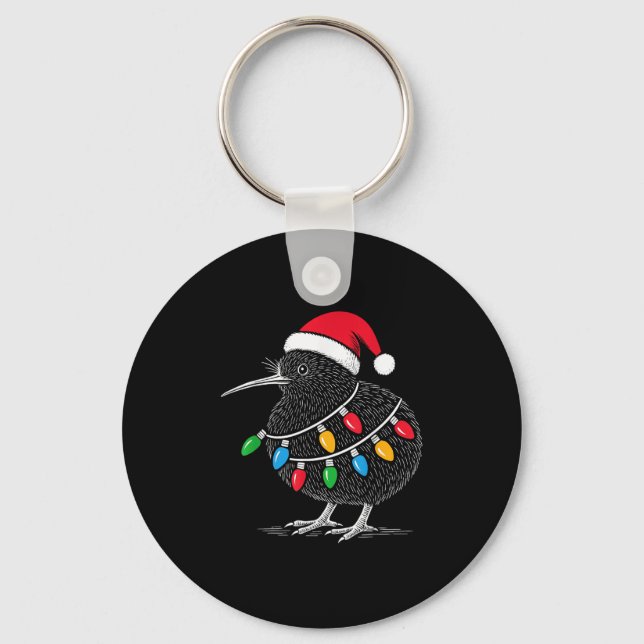 Kiwi Bird New Zealand Holiday Christmas  Keychain (Front)