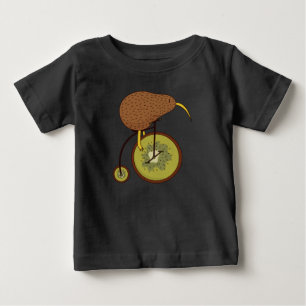 Kiwi Bird Riding Bicycle Baby T-Shirt