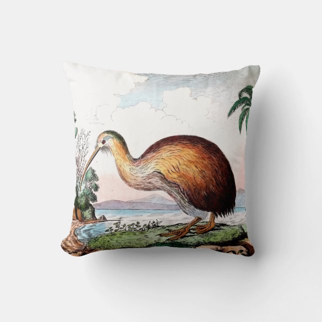 kiwi bird throw pillow (Front)