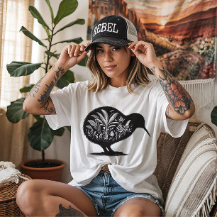 Kiwi Bird with Native Plants  T-Shirt