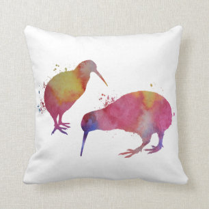 Kiwi birds throw pillow