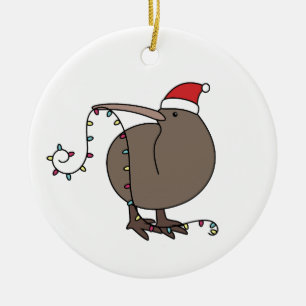 Kiwi Chirstmas Ceramic Ornament