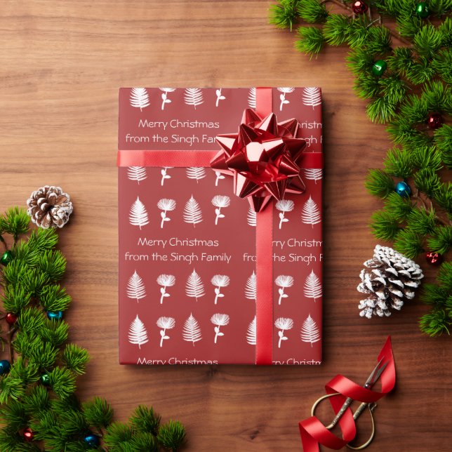 Kiwi Christmas Pohutukawa Flower New Zealand  Wrapping Paper (Holiday Gift)