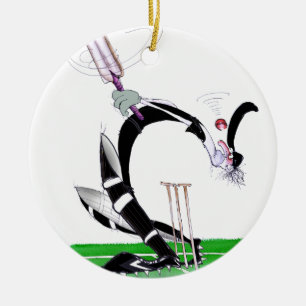 kiwi cricket eye on the ball, tony fernandes ceramic ornament