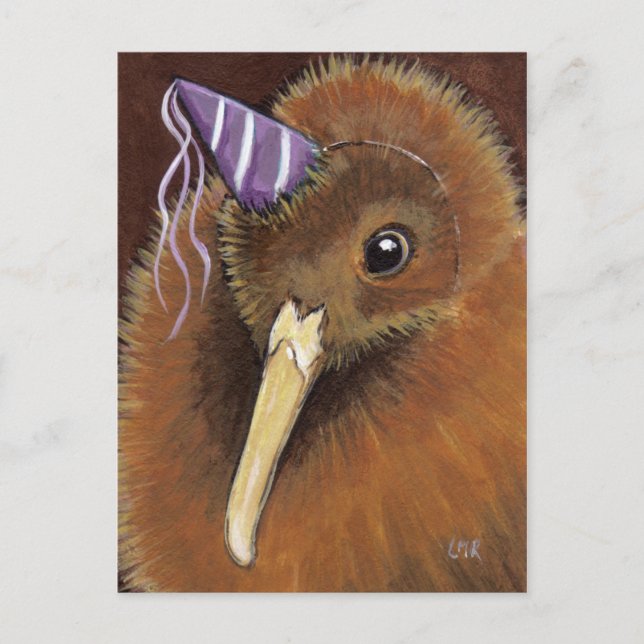 Kiwi dans un Casquette de fête - Cartes postales d (Devant)