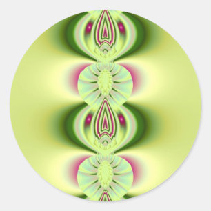 Kiwi Fine Fractal Art Classic Round Sticker