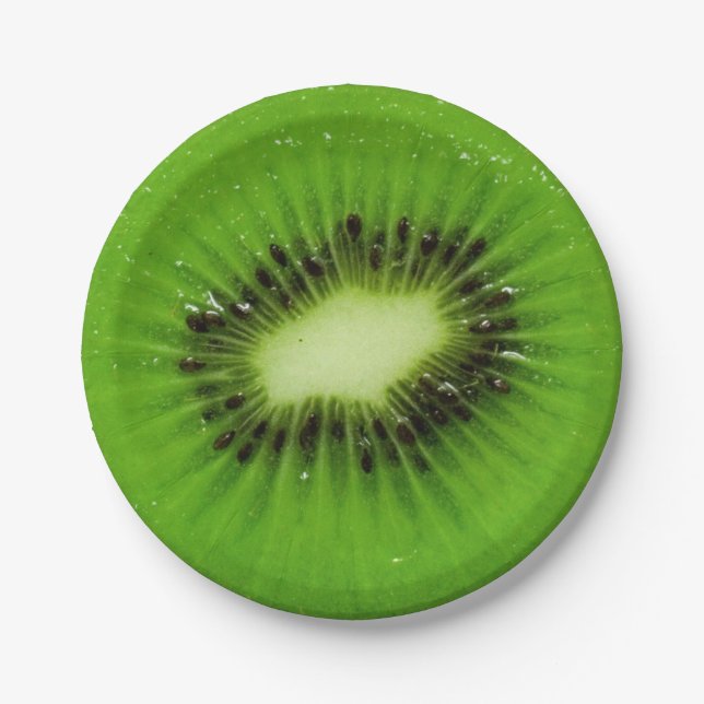 Kiwi Fruit Fresh Slice Paper Plate (Front)