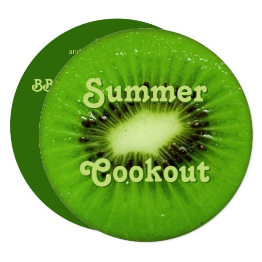 Kiwi Fruit Fresh Slice Summer Cookout Invitation