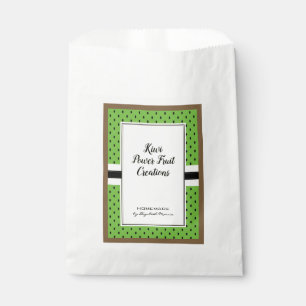 Kiwi fruit, green pattern homemade product paper favour bag