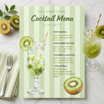 Kiwi Fruit & Green Stripes Custom Bridal Shower