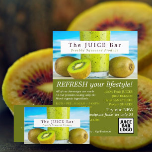 Kiwi Fruit, Juice Bar Business Card