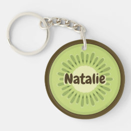 Kiwi Fruit Name Label Keychain