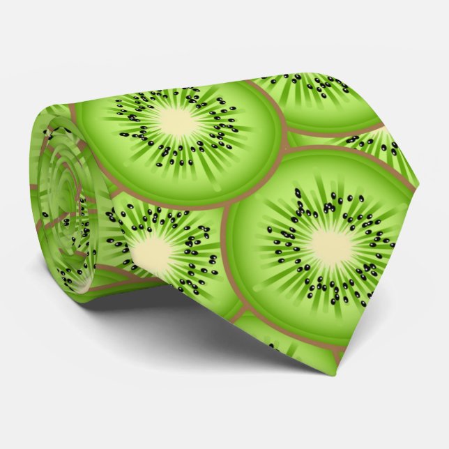 Kiwi Fruit Pattern Necktie (Rolled)