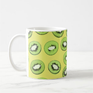 Kiwi fruit seamless pattern,background with kiwi s coffee mug