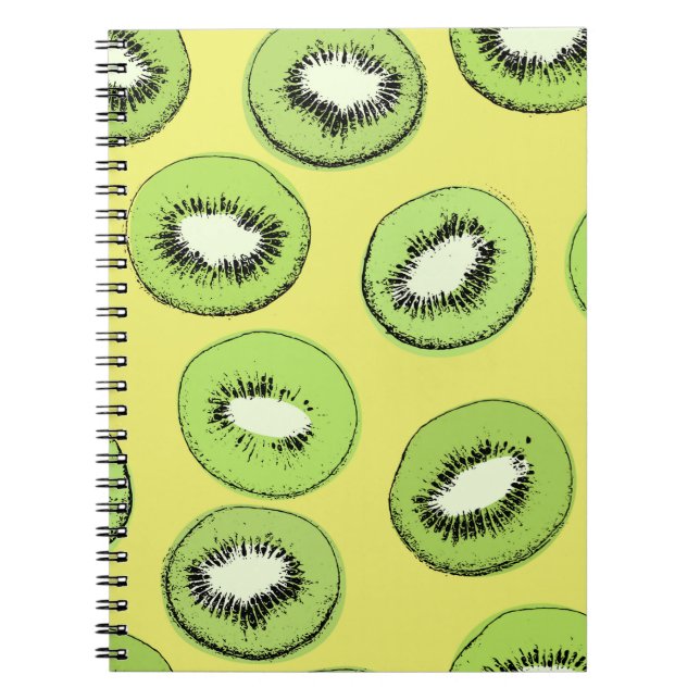 Kiwi fruit seamless pattern,background with kiwi s notebook (Front)