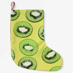 Kiwi fruit seamless pattern,background with kiwi s small christmas stocking
