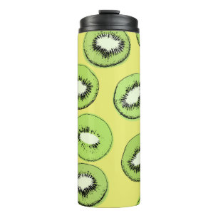 Kiwi fruit seamless pattern,background with kiwi s thermal tumbler