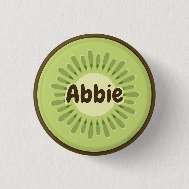 Kiwi Fruit Slice 1 Inch Round Button (Front)