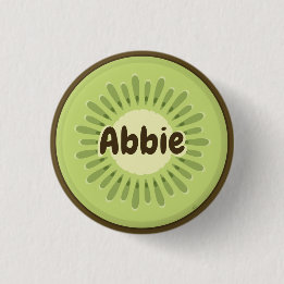 Kiwi Fruit Slice 1 Inch Round Button