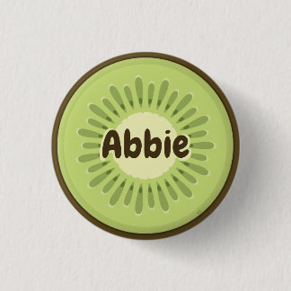 Kiwi Fruit Slice 1 Inch Round Button