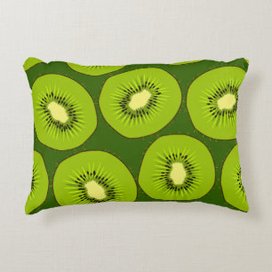 Kiwi fruit slices: dark green. accent pillow