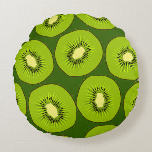 Kiwi fruit slices: dark green. round pillow