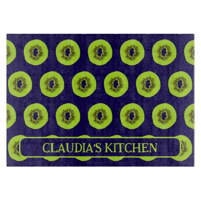Kiwi Fruit Slices Patterned Kitchen Cutting Board (Front)