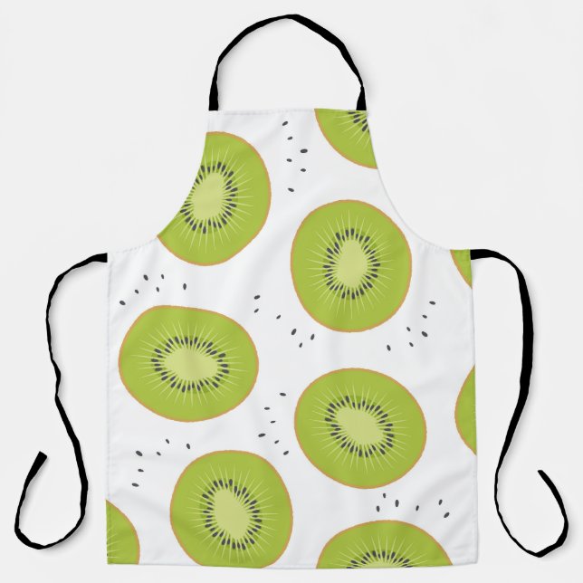 Kiwi fruit slices, seamless illustration. apron (Front)