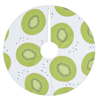 Kiwi fruit slices, seamless illustration. brushed polyester tree skirt