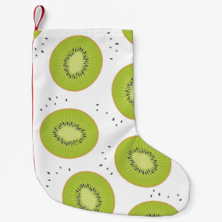 Kiwi fruit slices, seamless illustration. small christmas stocking