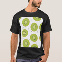 Kiwi fruit slices, seamless illustration.