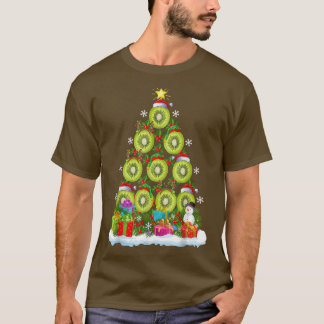 Kiwi Fruit Xmas Tree Lighting Santa Kiwi Christmas T-Shirt