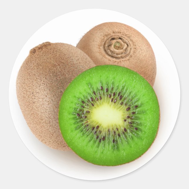 Kiwi fruits classic round sticker (Front)