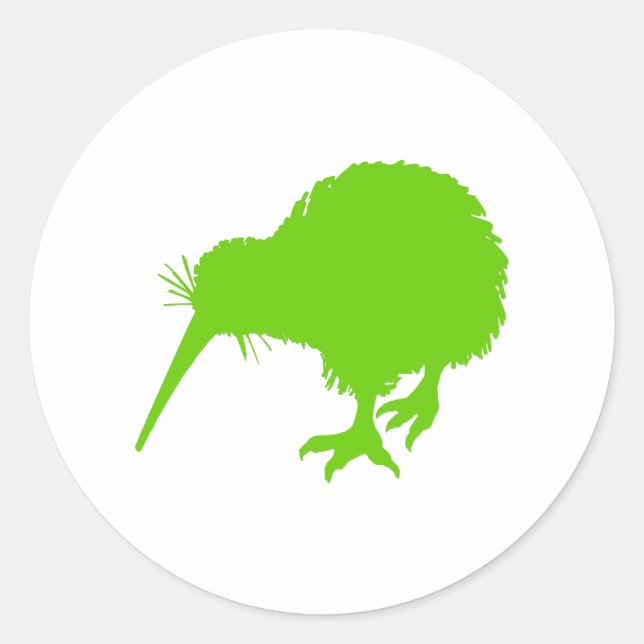 Kiwi Green Bird Classic Round Sticker (Front)
