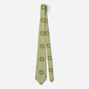 Kiwi green fruit pattern tie