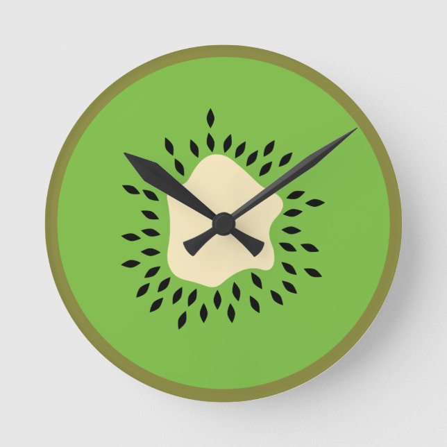 Kiwi illustration round clock (Front)