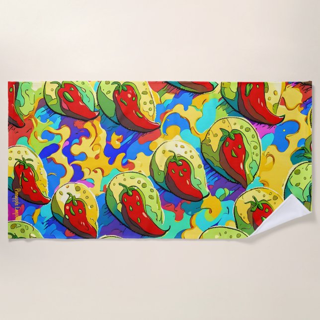 Kiwi Inferno - Pineapple Empire Beach Towel (Front)