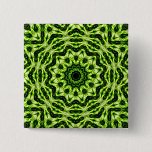 Kiwi Kaleidoscope 2 Inch Square Button