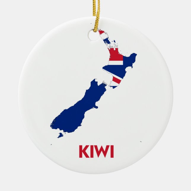 KIWI MAP CERAMIC ORNAMENT (Front)