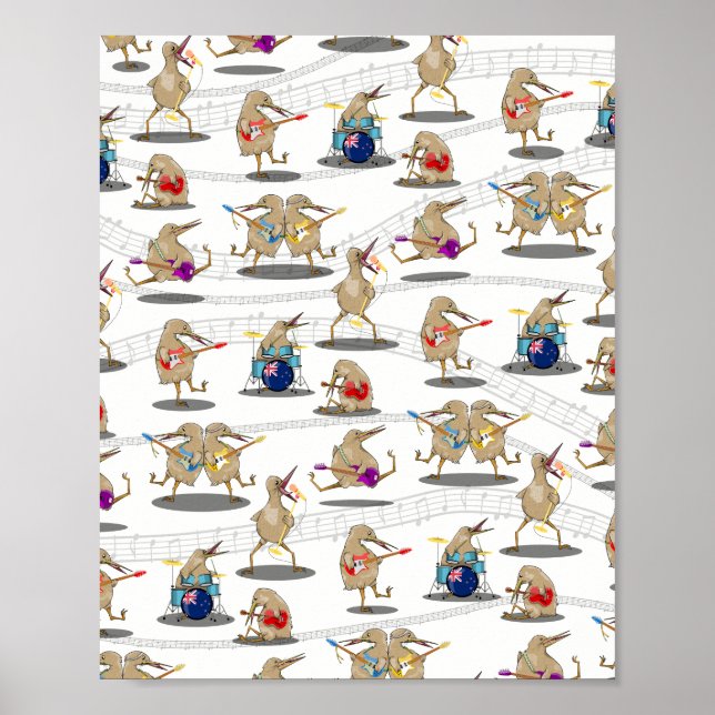Kiwi Music Pattern Poster (Front)